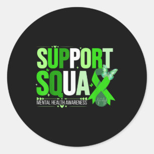 Support Squad Mental Health Awareness Motivation M Classic Round Sticker