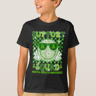 Support Squad Mental Health Awareness Smile Face M T-Shirt