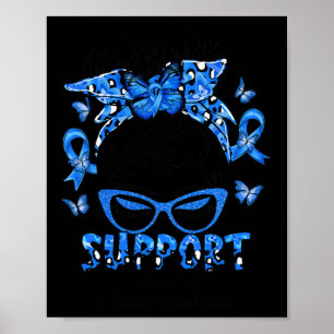 Support Squad Messy Bun Ataxia Awareness Gifts Poster