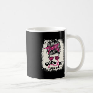 Support Squad Messy Bun Breast Cancer Awareness Pi Coffee Mug