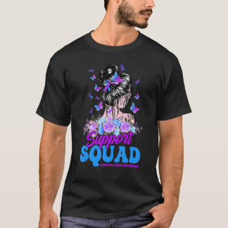 Support Squad Messy Bun Butterfly Emanuel Syndrome T-Shirt