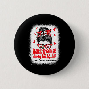 Support Squad Messy Bun Butterfly Red Ribbon Blood 2 Inch Round Button