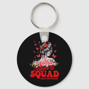 Support Squad Messy Bun Butterfly Red Ribbon Blood Keychain