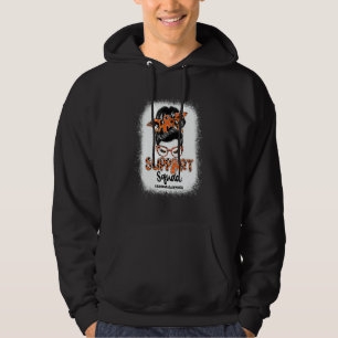 Support Squad Messy Bun Leopard Orange Ribbon Leuk Hoodie