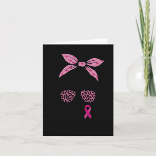 Support Squad Messy Bun Leopard Pink Breast Cancer Card