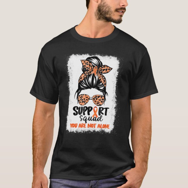 Support Squad Messy Bun Orange Warrior COPD Awaren T-Shirt (Front)