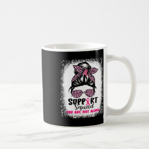 Support Squad Messy Bun Pink Warrior Breast Cancer Coffee Mug