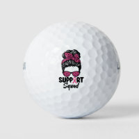 Support Squad Messy Bun Pink Warrior Breast Cancer