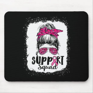 Support Squad Messy Bun Pink Warrior Breast Cancer Mouse Pad