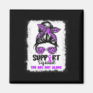 Support Squad Messy Bun Purple Warrior Alzheimer A Magnet