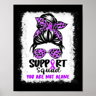 Support Squad Messy Bun Purple Warrior Alzheimer A Poster