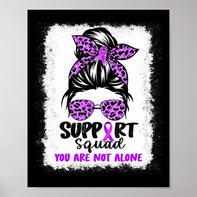 Support Squad Messy Bun Purple Warrior Alzheimer A Poster (Front)