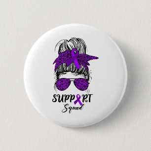 Support Squad Messy Bun Purple Warrior Heimerheime 2 Inch Round Button