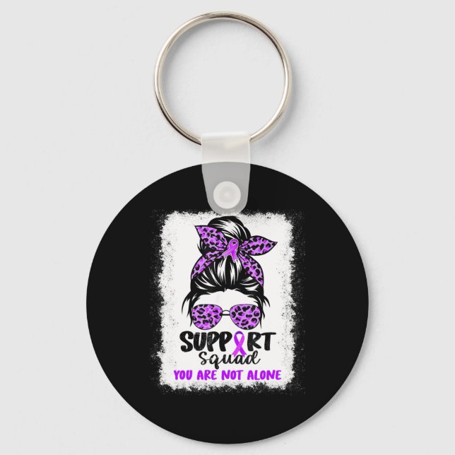 Support Squad Messy Bun Purple Warrior Heimerheime Keychain (Front)