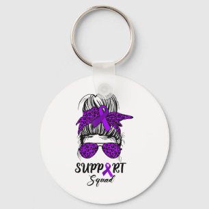 Support Squad Messy Bun Purple Warrior Heimerheime Keychain