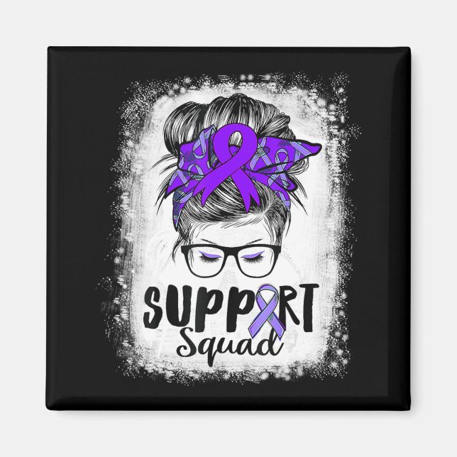 Support Squad Messy Bun Purple Warriorr Epilepsy A Magnet (Front)