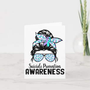 Support Squad Messy Bun Suicide Prevention Awarene Card