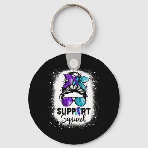 Support Squad Messy Bun Suicide Prevention Awarene Keychain