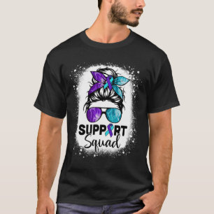 Support Squad Messy Bun Suicide Prevention Awarene T-Shirt