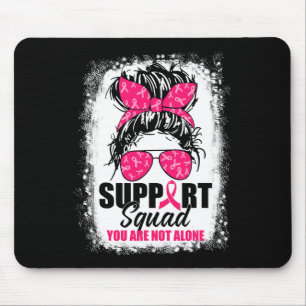 Support Squad Messy Bun Warrior Breast Cancer Awar Mouse Pad