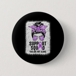 Support Squad Messy Bun Warrior Purple Epilepsy Aw 2 Inch Round Button