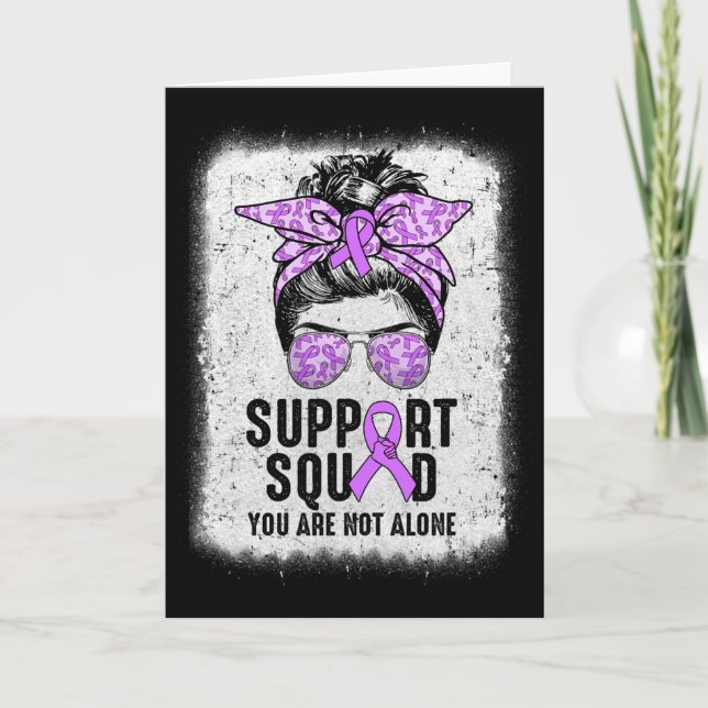 Support Squad Messy Bun Warrior Purple Epilepsy Aw Card (Front)