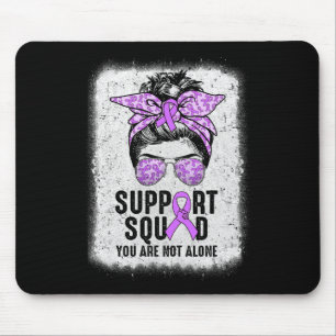 Support Squad Messy Bun Warrior Purple Epilepsy Aw Mouse Pad
