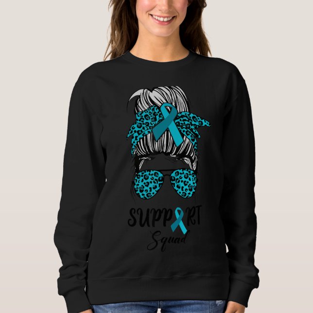 Support Squad Messy Bun Warrior World Scleroderma  Sweatshirt (Front)