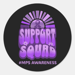Support Squad Mps Awareness Retro Groovy Team Classic Round Sticker