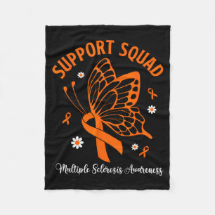 Support squad multiple sclerosis awareness orange fleece blanket
