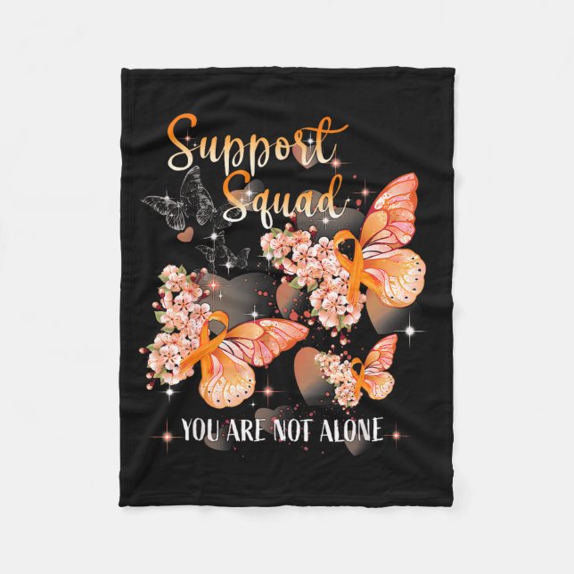 Support Squad Multiple Sclerosis Awareness Orange  Fleece Blanket (Front)