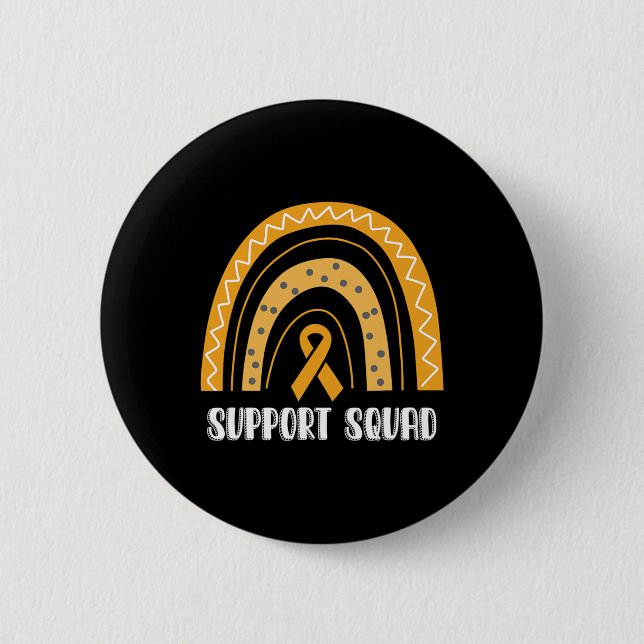 Support Squad Orange Rainbow Ribbon Rsd Crps Aware 2 Inch Round Button (Front)