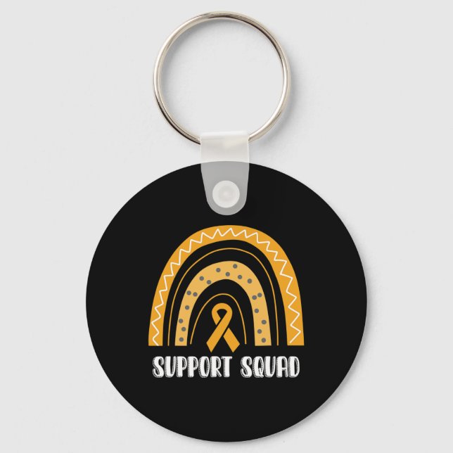 Support Squad Orange Rainbow Ribbon Rsd Crps Aware Keychain (Front)