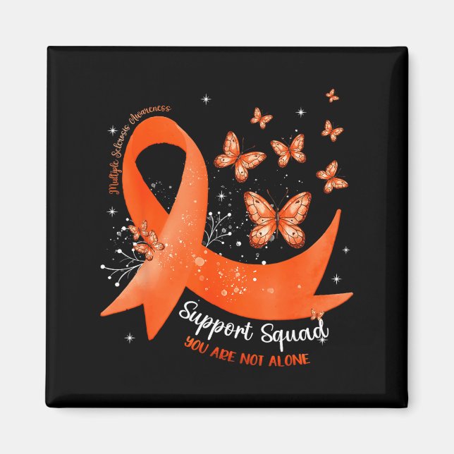 Support Squad Orange Ribbon Butterfly Multiple Scl Magnet (Front)