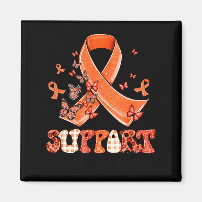 Support Squad Orange Ribbon Butterfly Multiple Scl Magnet (Front)