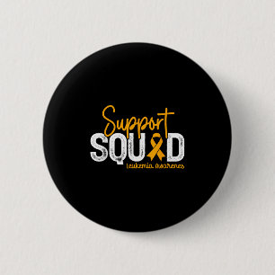 Support Squad Orange Ribbon Cancer Leukaemia Aware 2 Inch Round Button