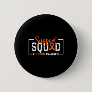 Support Squad Orange Ribbon Leukaemia Blood Cancer 2 Inch Round Button