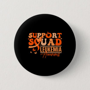 Support Squad Orange Ribbon Leukaemia Blood Cancer 2 Inch Round Button
