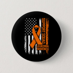 Support Squad Orange Ribbon Leukaemia Blood Cancer 2 Inch Round Button