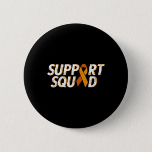 Support Squad Orange Ribbon Leukaemia Blood Cancer 2 Inch Round Button