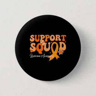 Support Squad Orange Ribbon Leukaemia Blood Cancer 2 Inch Round Button