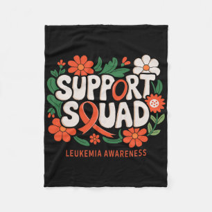 Support Squad Orange Ribbon Leukaemia Blood Cancer Fleece Blanket