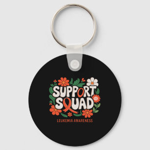 Support Squad Orange Ribbon Leukaemia Blood Cancer Keychain