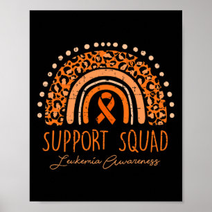 Support Squad Orange Ribbon Leukaemia Blood Cancer Poster