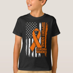 Support Squad Orange Ribbon Leukaemia Blood Cancer T-Shirt