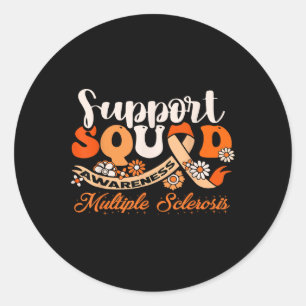 Support Squad Orange Ribbon Multiple Sclerosis Awa Classic Round Sticker