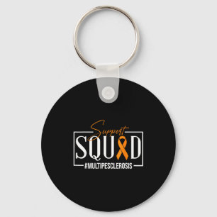 Support Squad Orange Ribbon Multiple Sclerosis Awa Keychain