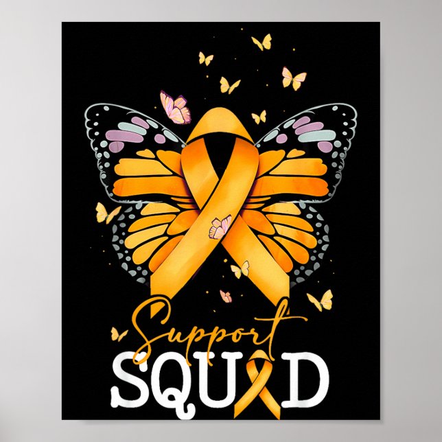 Support Squad Orange Ribbon Multiple Sclerosis Awa Poster (Front)