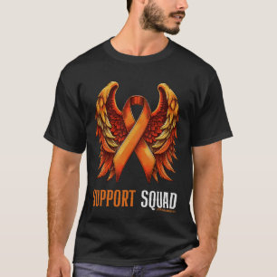 Support Squad Orange Ribbon Wings Leukaemia Awaren T-Shirt