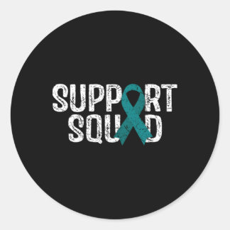 Support Squad Ovarian Cancer Awareness Classic Round Sticker